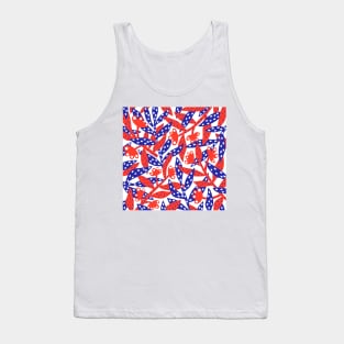 Red white and blue flowers Tank Top